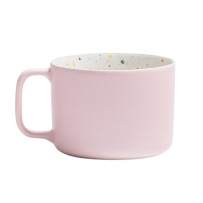 Primavera Ceramic Mug with Handle White-Purple I 2 Pieces