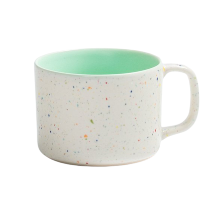Keramik Tasse Breeze Party Weiß-Lila - 450 ml | Egg Back Home