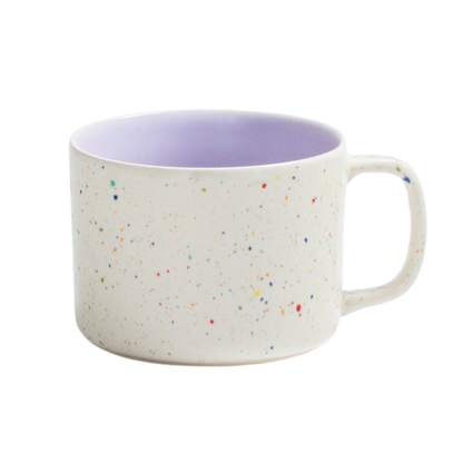 Keramik Tasse Breeze Party Weiß-Gelb - 450 ml | Egg Back Home