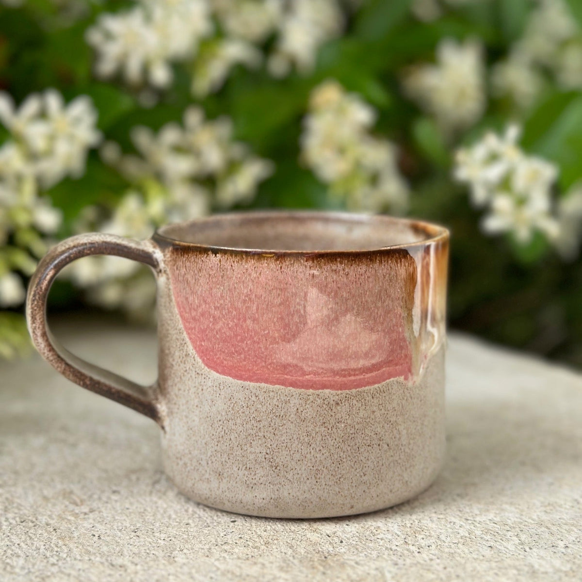 Faro Keramik Tasse groß Rose Creme I 2 Stück