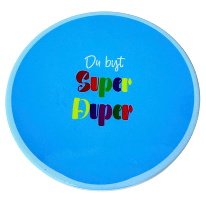 blauer Keramik Untersetzer rund