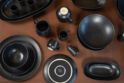 Black Stone Teller Set Schwarz I 12 teiliges Set