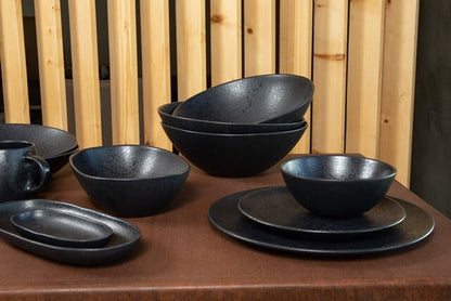 Black Stone Schale klein Schwarz I 4 Stück