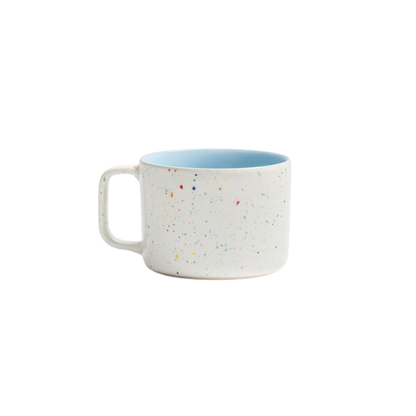 Keramik Tasse Breeze Party Weiß-Blau– 450 ml | Egg Back Home
