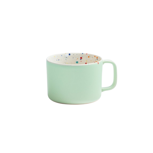 Keramik Tasse Breeze Party Grün Weiß – 450 ml | Egg Back Home
