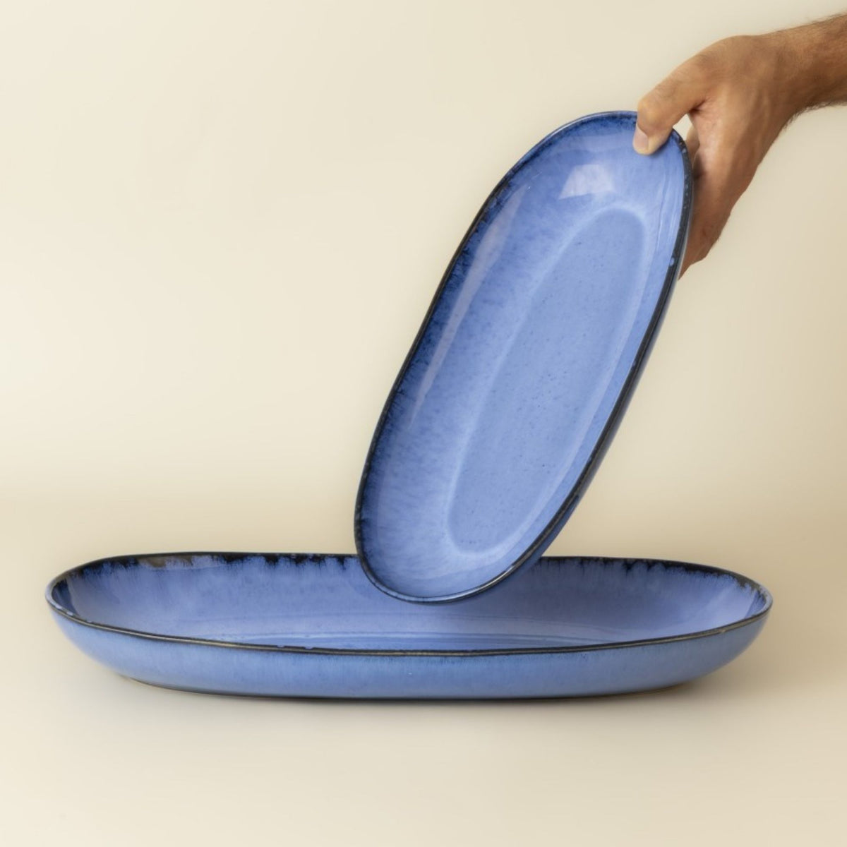 Amazonia Servierplatten Blau I 2 teiliges Set