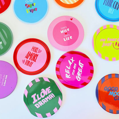 bunte design deko untersetzer