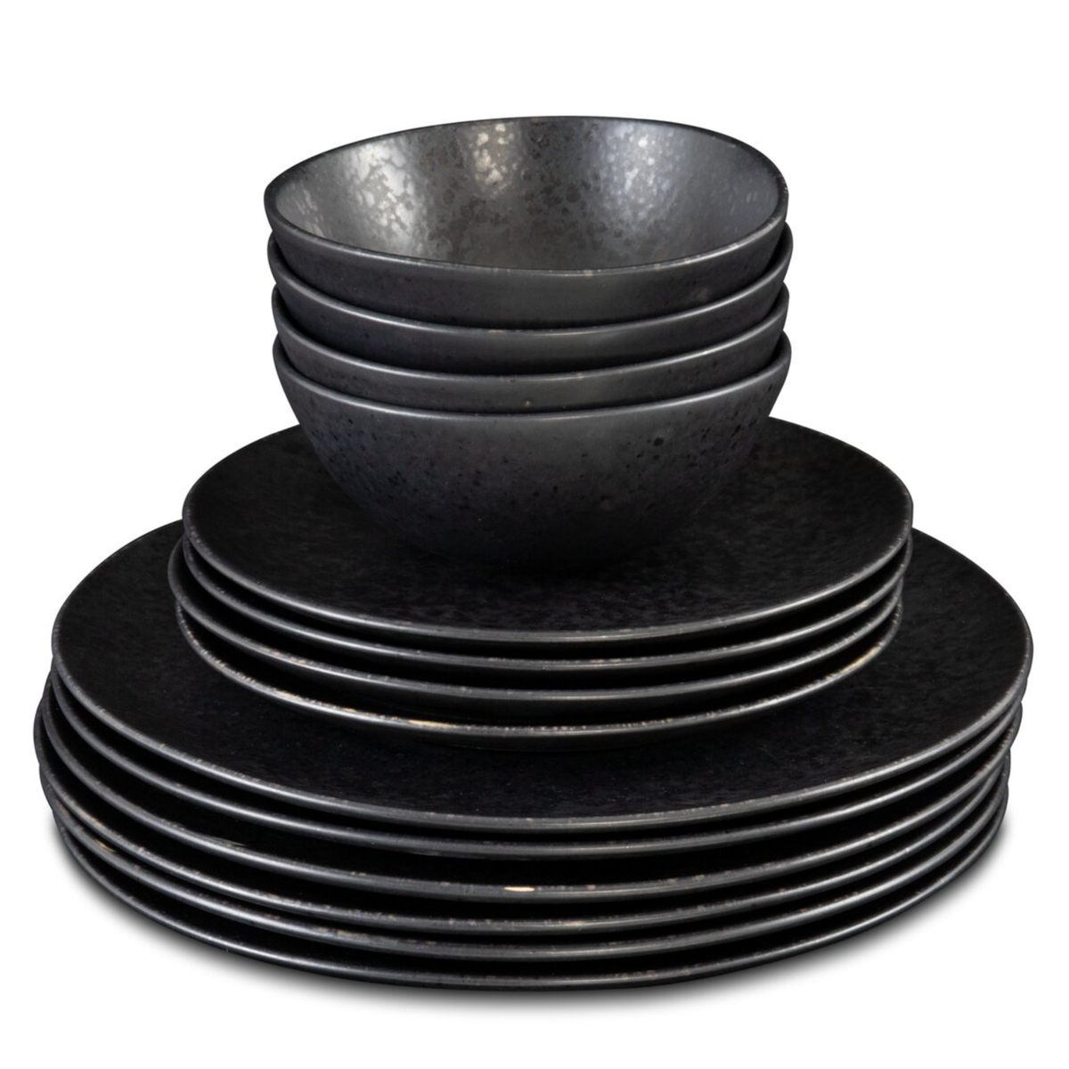 Geschirr Set Grün 12-teilig für 4 Personen – Große, Kleine Teller & Müsli Schalen | Amazonia Kollektion