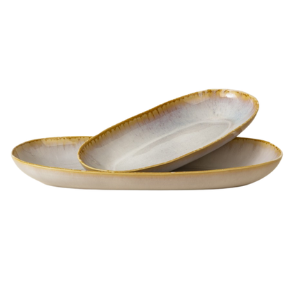 Amazonia Servierplatten Creme I 2 teiliges Set