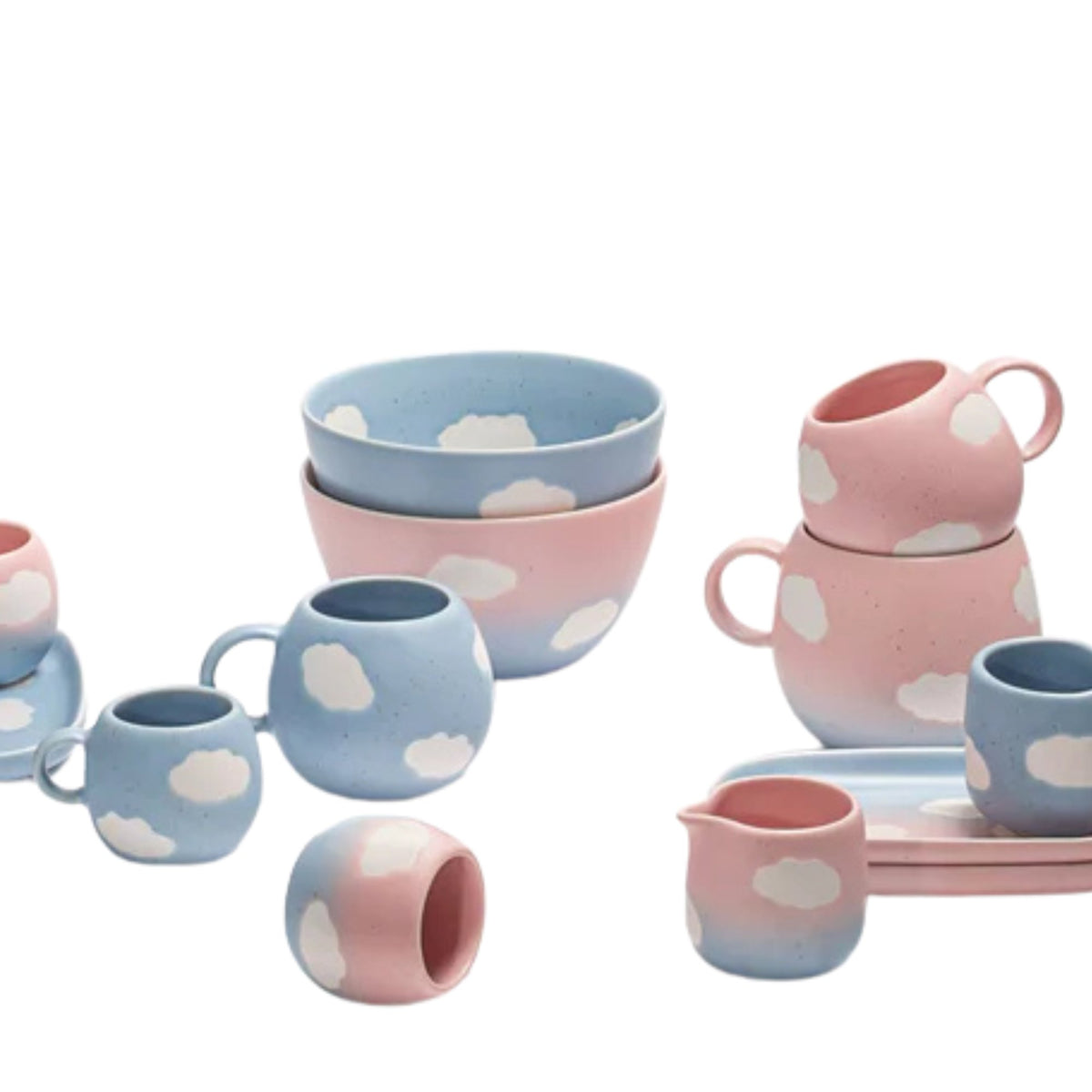 Porto Keramik Tasse groß Rosablau