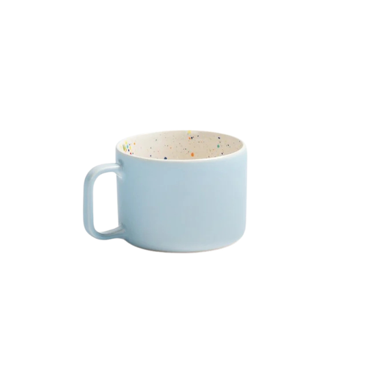 Keramik Tasse Breeze Party Gelb-Weiß – 450 ml | Egg Back Home