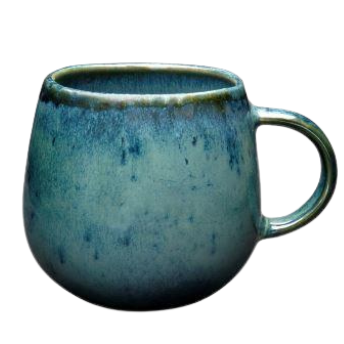 Keramik Kaffeetasse Amazonia groß Blau I Handgemachte Steingut Tasse 400 ml
