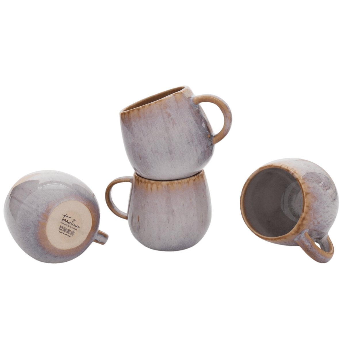 Amazonia Keramik Tasse groß Creme I 4 Stück