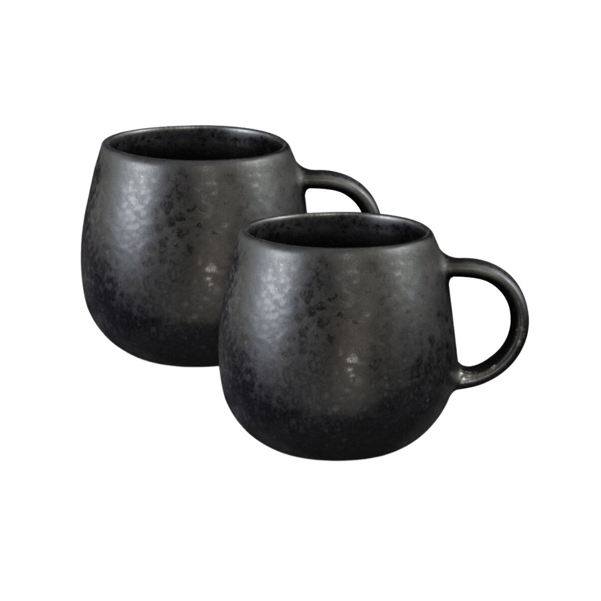 Black Stone Keramik Tasse groß Schwarz I 4 Stück