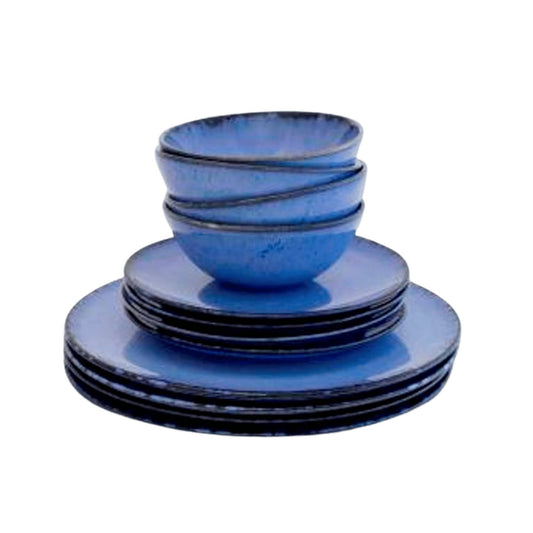 Amazonia Teller & Schalen Set Blau I 12 teiliges Set