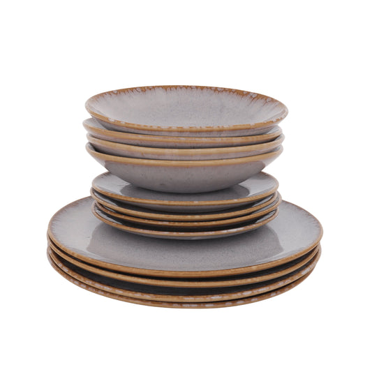 Amazonia Teller Set Creme I 12 teiliges Set