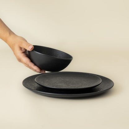 Black Stone Schale klein Schwarz I 4 Stück
