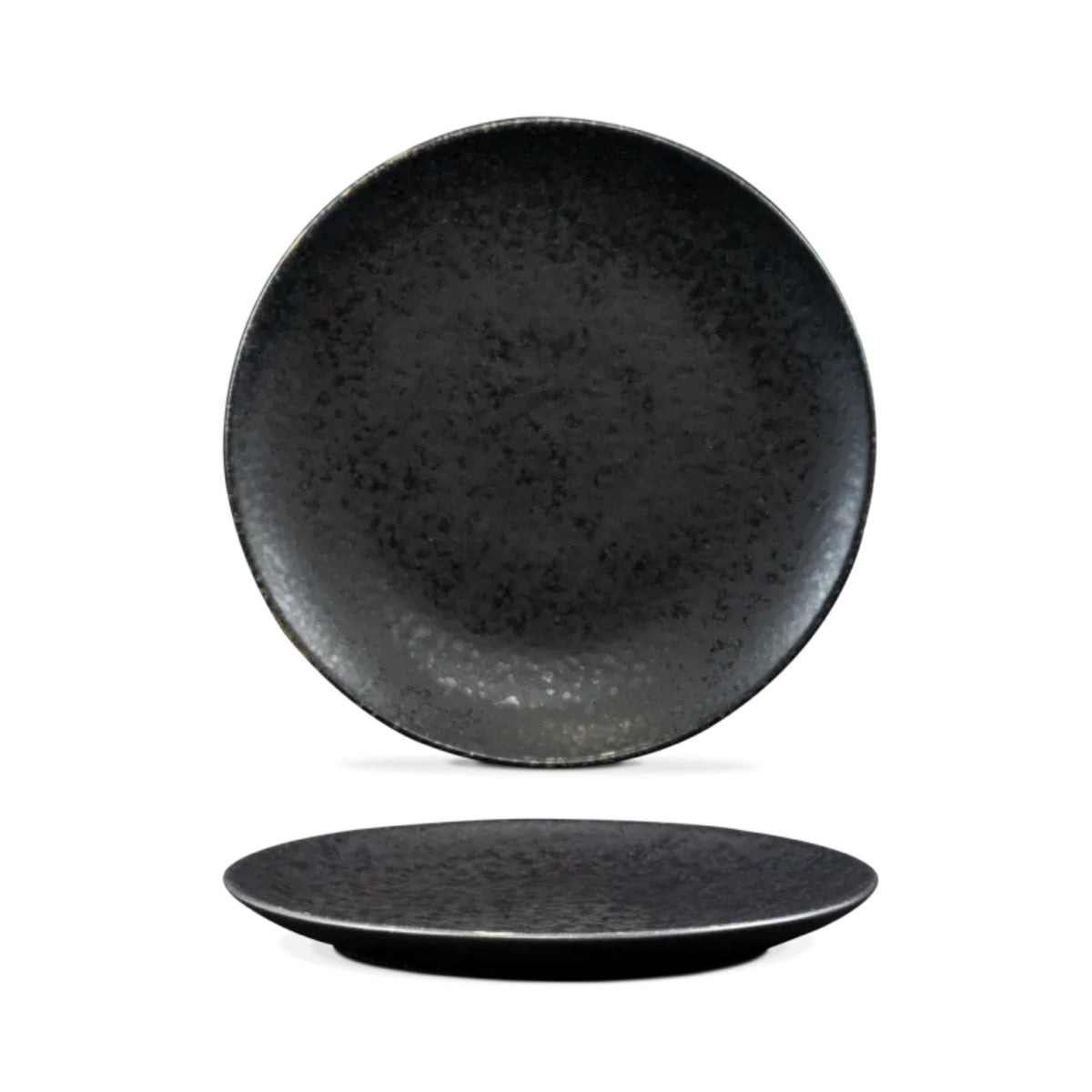 Black Stone Teller klein Schwarz I 4 Stück