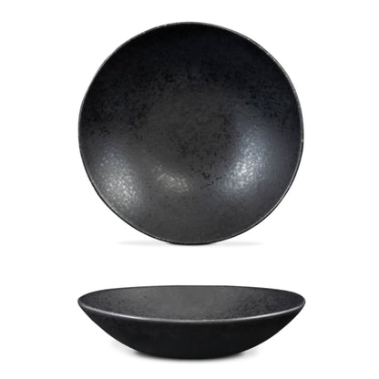 Black Stone Teller tief Schwarz I 4 Stück